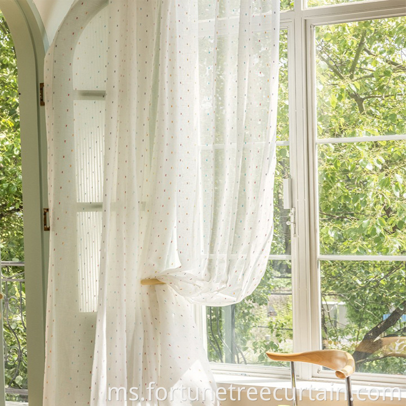 Embroidered Sheer Fabric Curtains